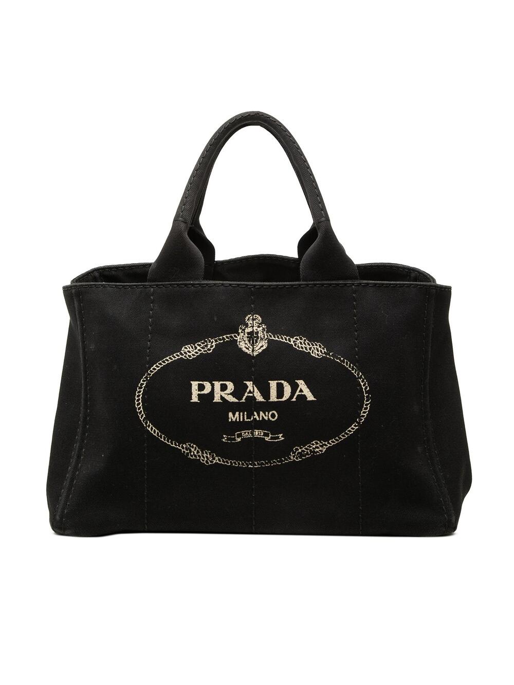 Prada Canvas Canapa Logo Tote Pre-Loved #372237P60B